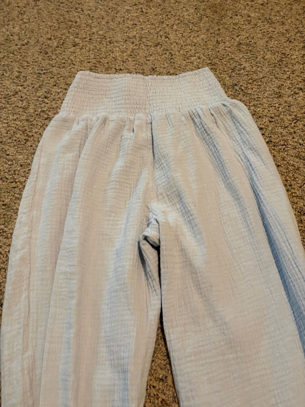 Pink Lily Light Blue Wide-Leg Smocked Waist Trousers - Picture 3 of 3